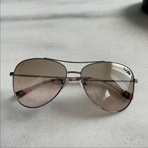 Coach aviator sunglasses gunmetal and pink